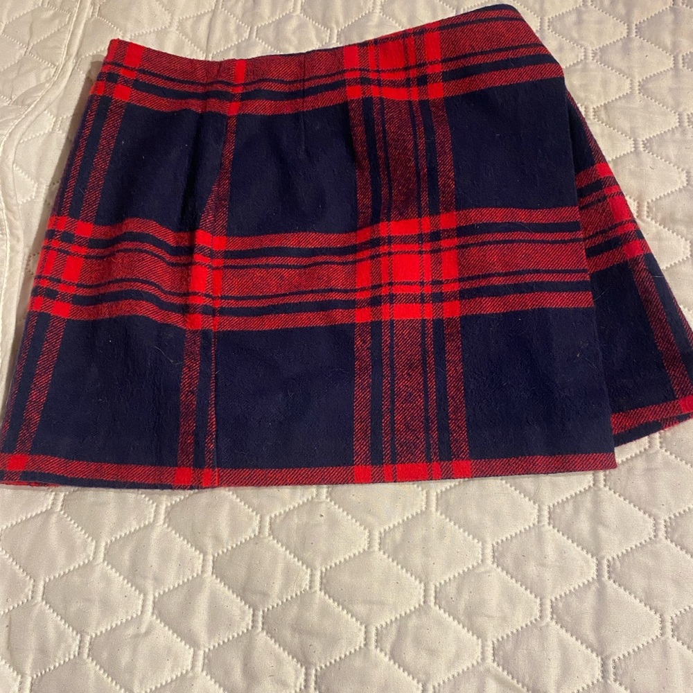 H&M Red and Blue Plaid Mini Skirt